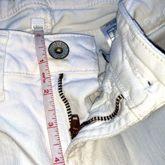 Women's White Distressed Embellished Beaded Skinny Jeans by Guess Size 24 - Picture 8 of 10